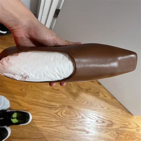 row square row leather ballet flats depop