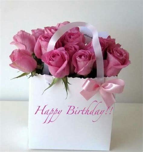 Pink Roses Happy Birthday Flower Birthday Greetings Happy Birthday