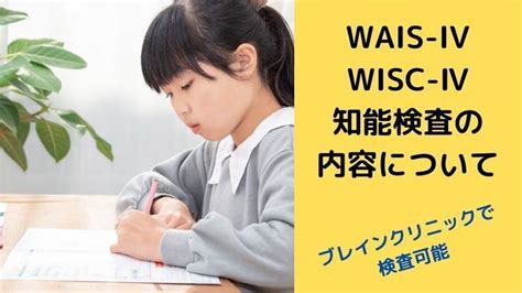 Wais Iv・wisc‐Ⅳ知能検査とは？検査の内容や分かることについて ブレインクリニック