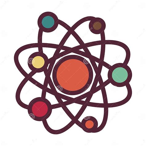 Atom Or Molecule Structure Isolated Icon Education And Science Stock