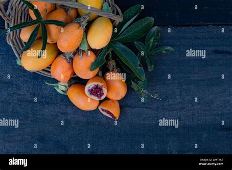 Collection of wild passion fruit Stock Photo - Alamy