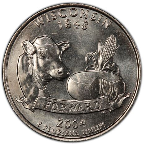 2004-D 25C Wisconsin Quarter Extra Leaf Low – byshoppy