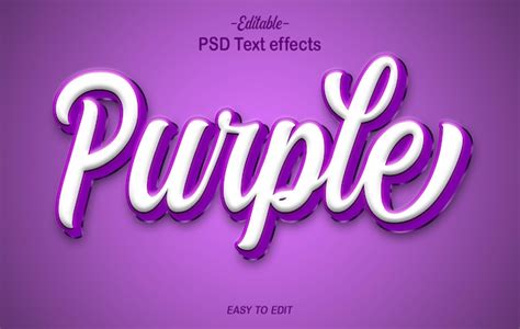 Style D Effets De Texte 3d Violet PSD Premium