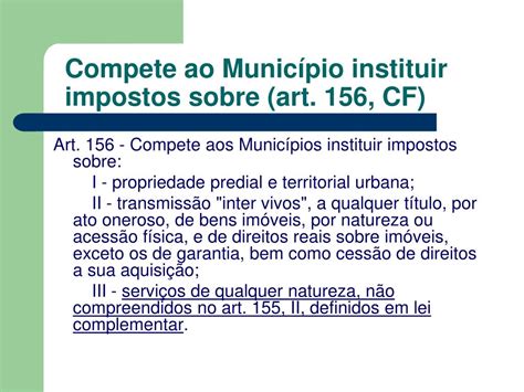 Cabe Ao Município Instituir Imposto Sobre - PPT - Impostos de competência privativa PowerPoint Presentation, free ...