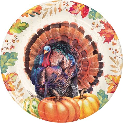 Thanksgiving Harvest Turkey 7-inch Plates: Party at Lewis Elegant Party ...