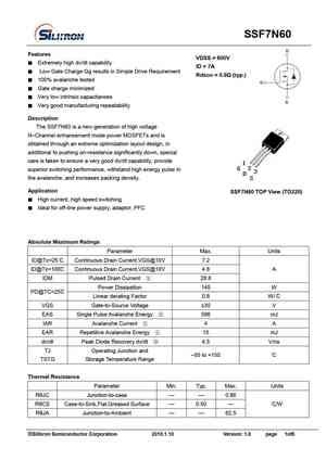 Ssf N B Mosfet Datasheet Pdf Equivalent Cross Reference Search