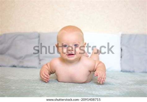 Naked Smiling Baby Boy Lying On Stock Photo Shutterstock