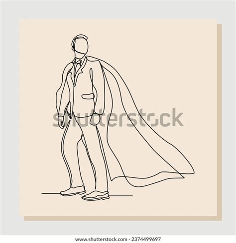 Continuous Single Line Sketch Drawing Standing Stock Vector (Royalty ...