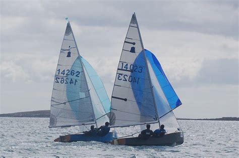 Dobson and Mee luffing in final race of the Progressive Credit Union GP14 Worlds 2022