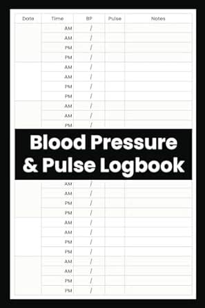 Blood Pressure Pulse Logbook Simple Daily Bp Heart Rate Journal