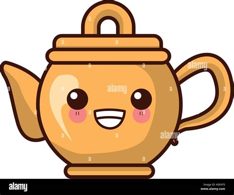 Porcelain Teapot Utensil Kawaii Cute Cartoon Stock Vector Image And Art