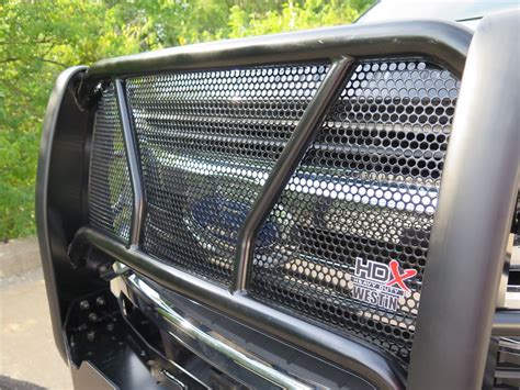 Westin Hdx Winch Mount Grille Guard With Punch Plate Black Powder