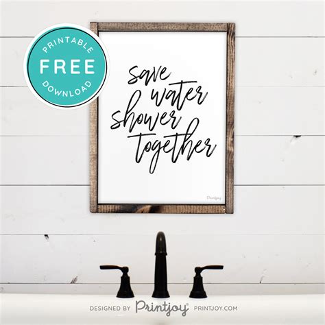 Save Water Shower Together • Bathroom Decor Sign • Modern Farmhouse De