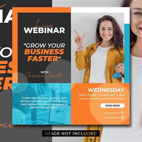 Premium Psd Modern Live Webinar Flyer Social Media Post Template Banner