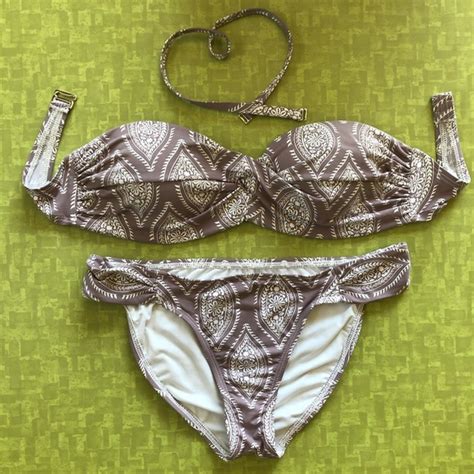 Swim Lilac White Bikini Set Poshmark