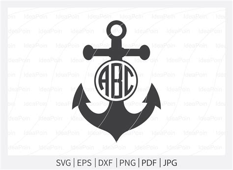 Boat Anchor Svg Anchor Monogram Svg Anchor Svg Anchor Etsy