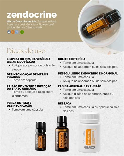 Zendocrine Óleos essenciais doterra Misturas de óleos essenciais