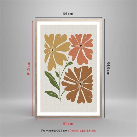 Obraz Plakat Natura I Geometria 61x91cm Boho Kwiaty Minimalizm