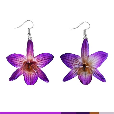 Nobile Dendrobium Orchid Earrings Handmade Real Flower Earrings