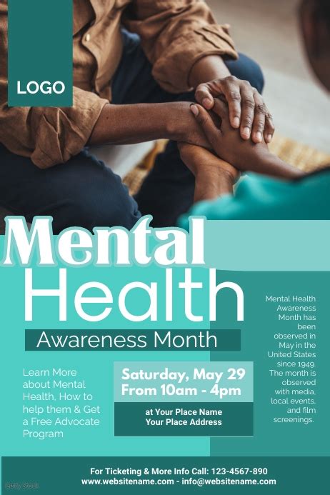 Mental Health Awareness Month Poster Template Postermywall