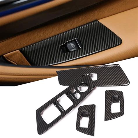 Car Window Glass Lift Switch Button Panel Frame Cover Trim Sticker Interior Accessories For Bmw