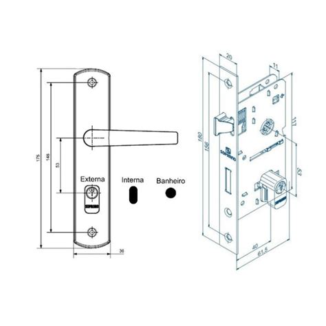 Kit Fechadura Banheiro Inox Popline Reta X Soprano Constrular