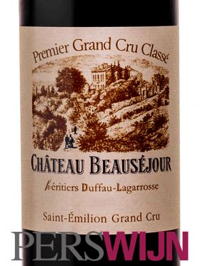 Label Ch Teau Beausejour H Ritiers Duffau Lagarrosse Saint Milion