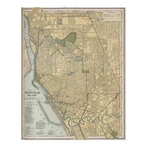 Vintage Map Of Buffalo New York Poster Zazzle Vintage Map