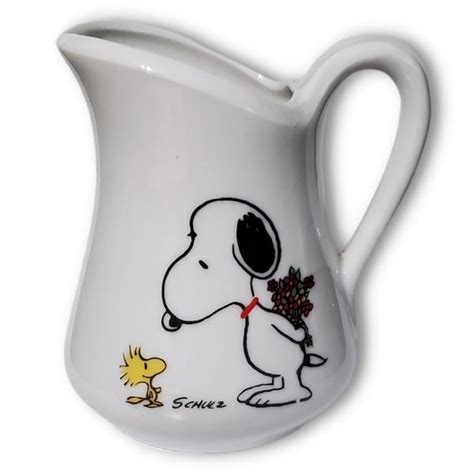 Peanuts Kitchen Vintage Peanuts Snoopy Woodstock Creamer Pitcher