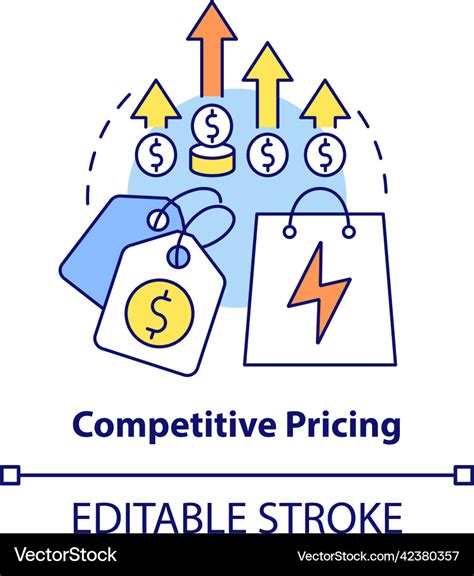 Competitive Pricing Concept Icon Royalty Free Vector Image