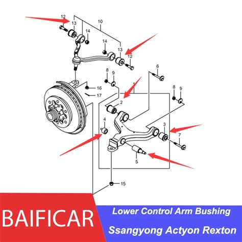 Baificar Buje De Goma Para Brazo De Control Buje Para Ssangyong Actyon Rexton 44412 09003 44517