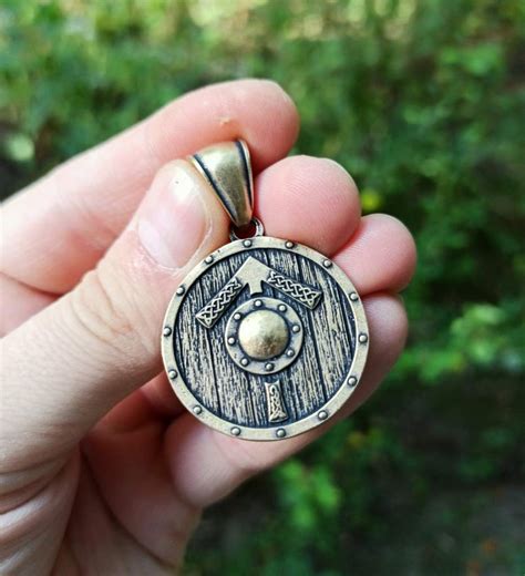 Tyr rune Viking shield pendant | Norse necklace – WikkedKnot jewelry