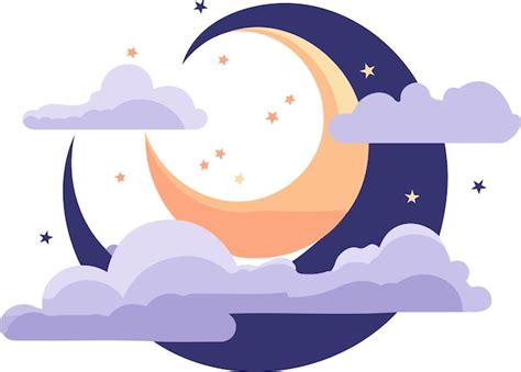 Luna De Navidad Dibujada A Mano En Estilo Plano Vector Premium