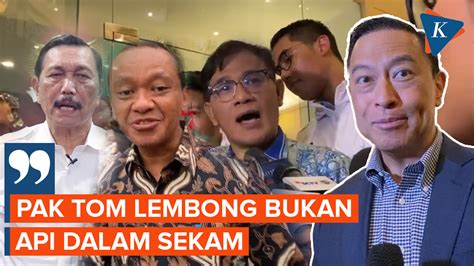 Luhut Dan Bahlil Keroyok Tom Lembong Budiman Bantah Karena Gibran