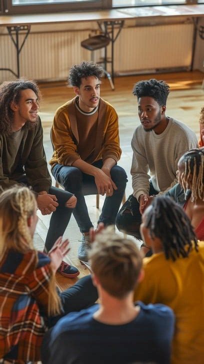 group discussion session image group discussion young