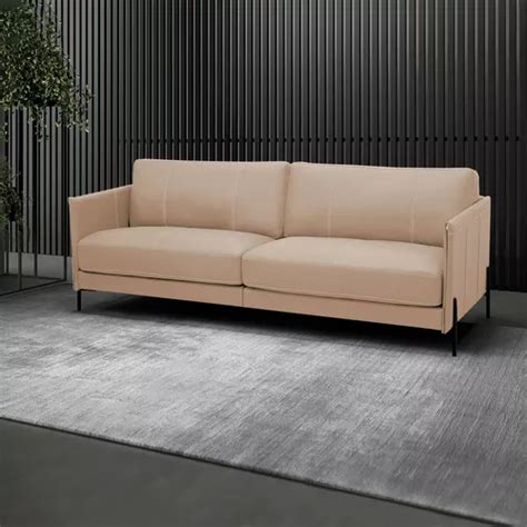 Sofá Karine Lugares cm Couro Nude Parcelamento sem juros