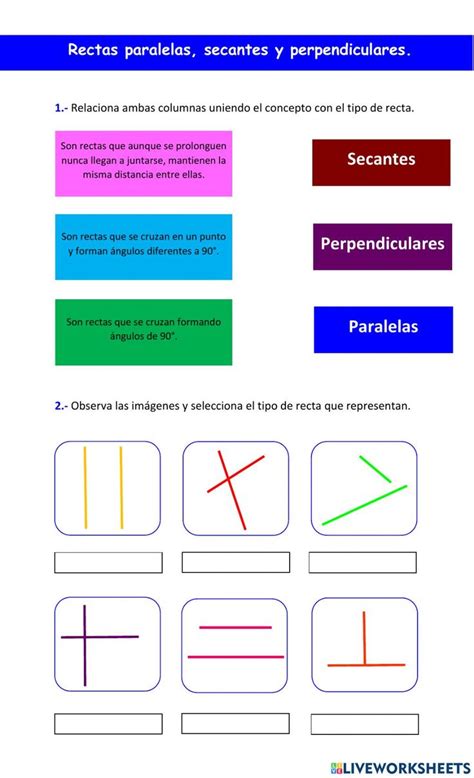 Rectas Paralelas Secantes Y Perpendiculares Activity Paralelas Y