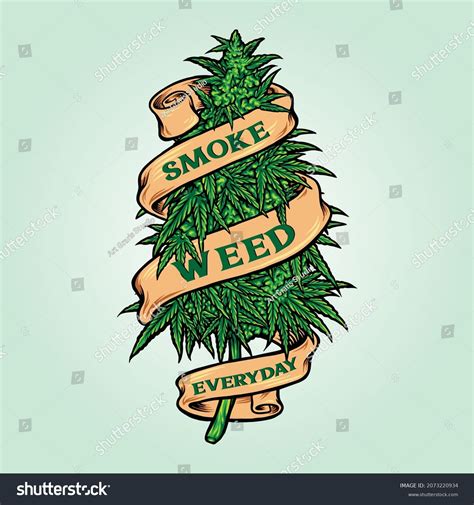 Smoke Weed Everyday Cannabis Plants Vector Stock Vector (Royalty Free) 2073220934 | Shutterstock