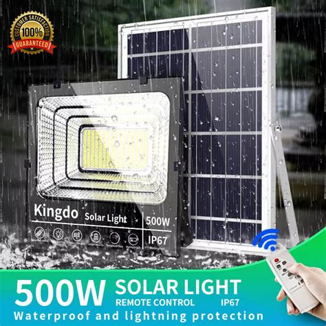 （ซื้อ1แถม1）500w ไฟโซล่าเซลล์สปอร์ตไลท์ Solar Light Led ไฟฟ้าโซล่าเซล