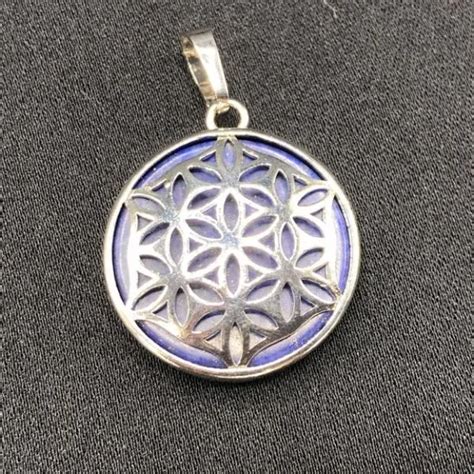 Pendentif Fleur de Vie Lapis Lazuli Pendentifs en Minéraux Dans les