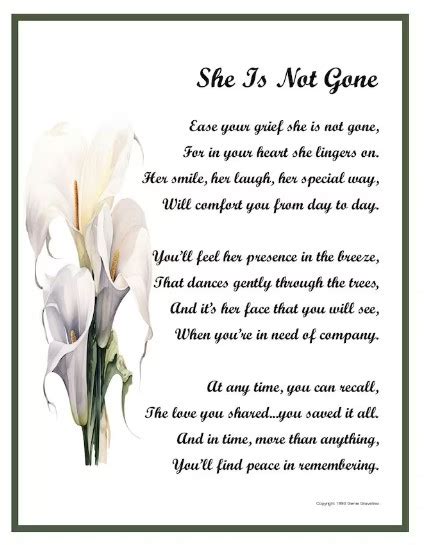 She is not gone poem | Pointe West Cremation & Funeral Service Ltd.