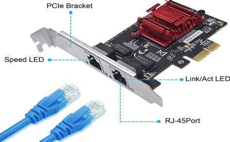 Carte R Seau Gigabit Pcie Deux Ports Adaptateur Ethernet Gigabit Pci