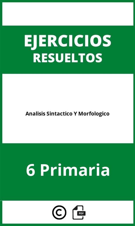 Analisis Sintactico Y Morfologico Primaria Ejercicios Pdf Hot