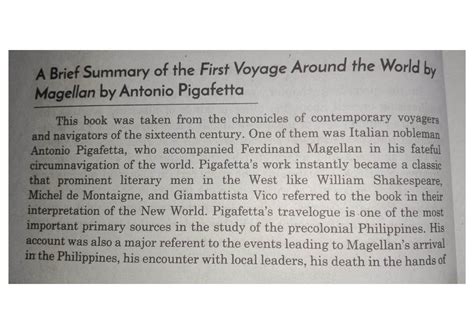 Reviewer History Notes The First Voyage Around The World By