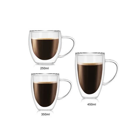 Double Wall Insulated Glass Coffee Mugs Vmara Glass