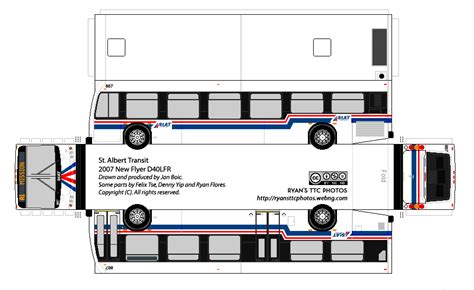 SP Papel Modelismo PaperBus PaperCraft 2007 New Flyer D40LFR St