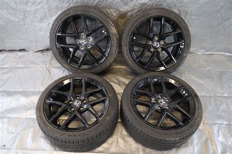 22 2022 HONDA CIVIC SPORT OEM 18X8 10 SPOKE GLOSS BLACK SET OF WHEELS