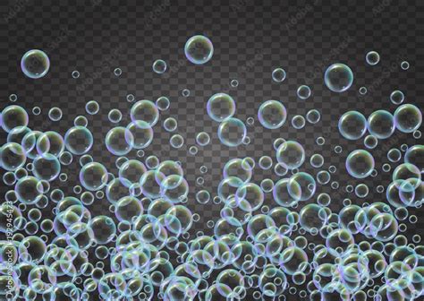 Shampoo bubbles on gradient background. Realistic water bubbles 3d ...