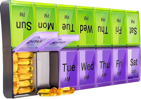 Amazon Extra Large Pill Organizer 2 Times A Day Weekly XL AM PM