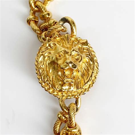 Sold Vintage Anne Klein 3d Lions Head Double Medallion Gold Etsy